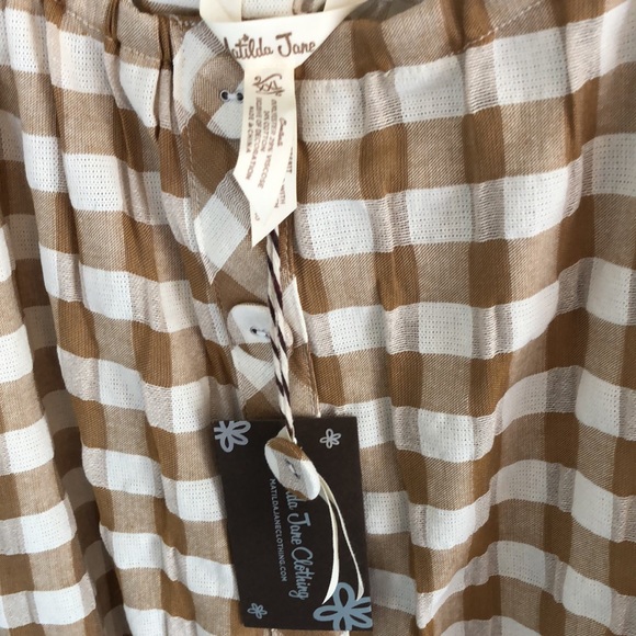 Matilda Jane Annabelle Plaid off-shoulder button-front blouse - Picture 4 of 5